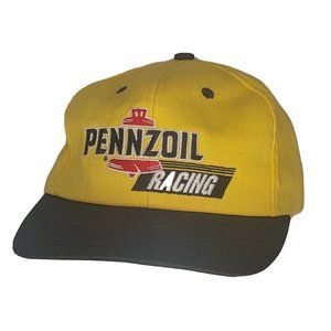 Vintage 90s Pennzoil Racing Yellow K Products Made in USA Baseball Cap Hat EUC